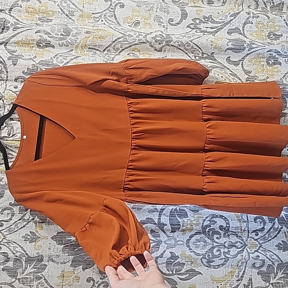 Burnt Orange/Terre Cotta Shirt Dress L